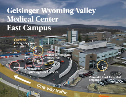 Geisinger Wyoming Valley Medical Center ER entry map