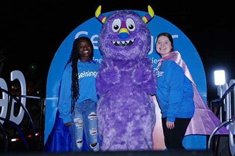 An image of students at the Halloween parade