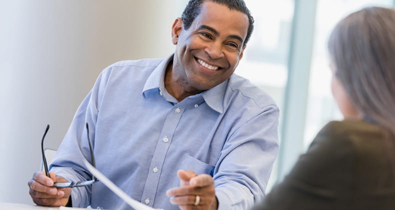 an image of a man smiling