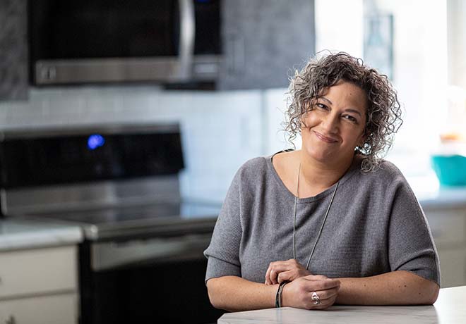 Image of Christina Myers in her kitchen