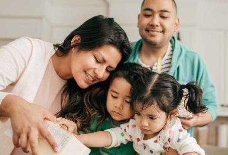 family baking together