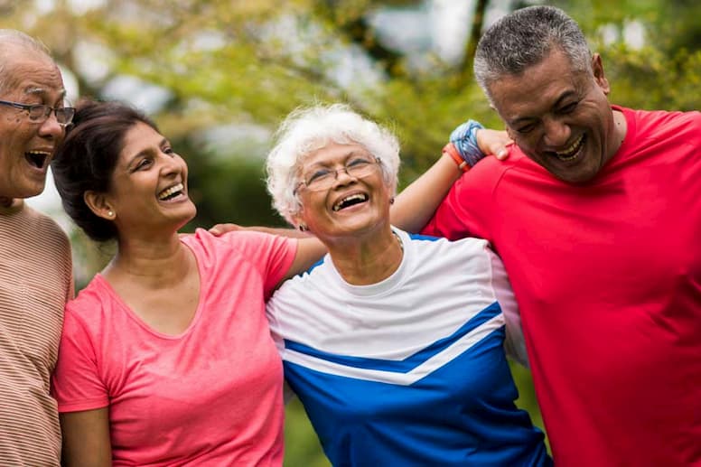 senior services and senior programs, senior group enjoying life