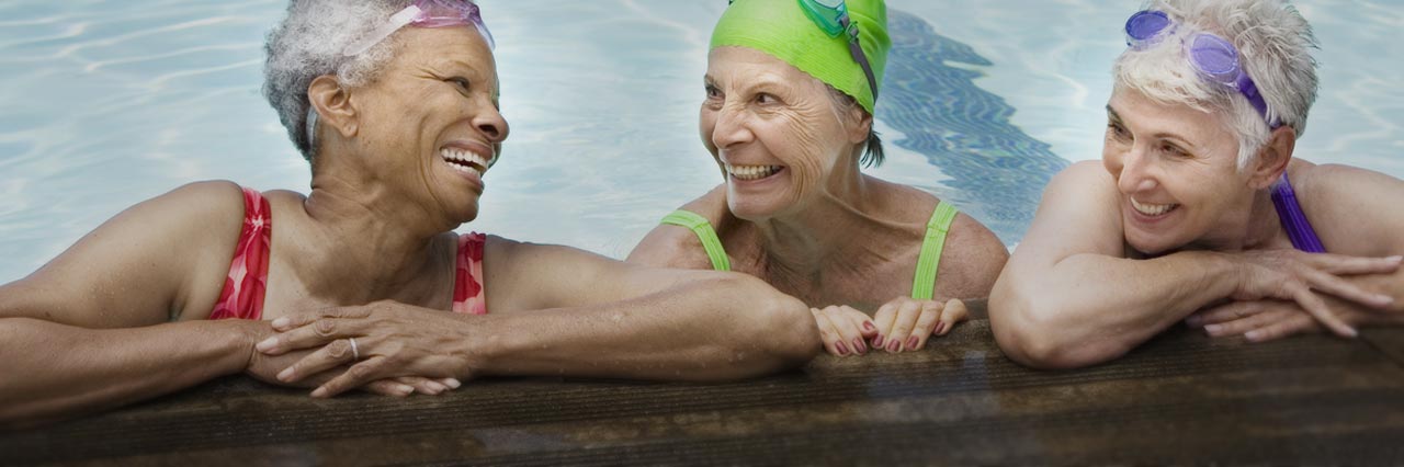 Elderly woman working out staying healthy