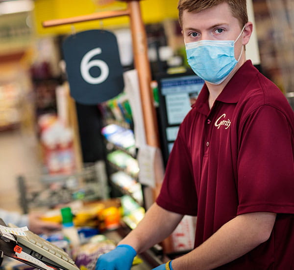 cashier with face