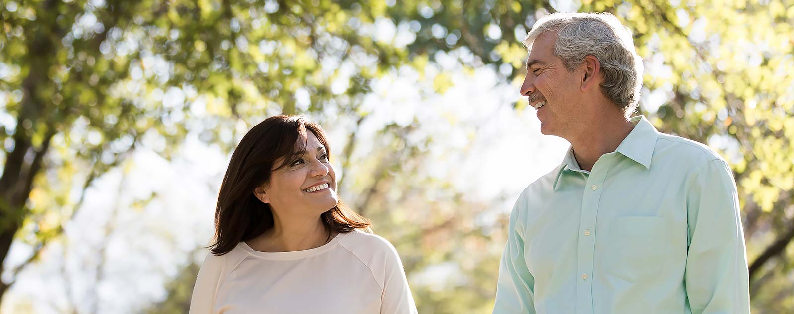 Couple enjoying a walk in the park