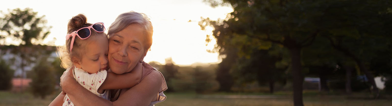 Woman hugging her granddaughter
