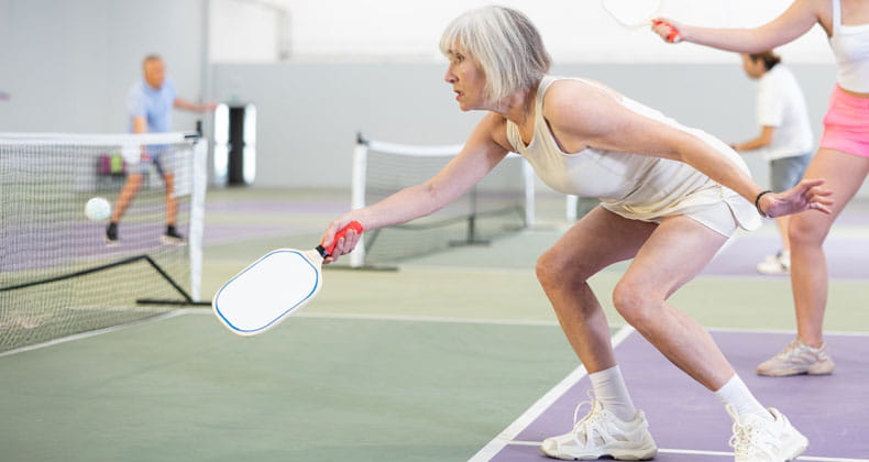 Woman playing tennis