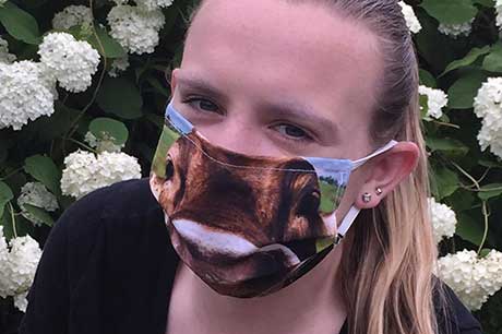 Kaitlyn Hentschel, college student and face mask advocate. Add Geisinger safety button/COVID hotline.