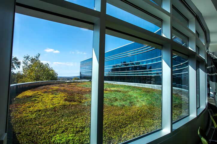 The green grass roof at Harry Hood Center at Geisinger