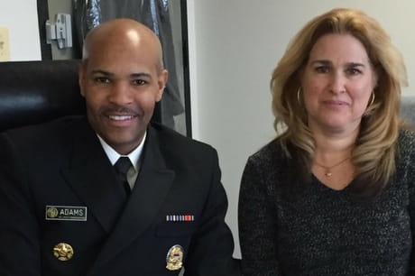 U.S Surgeon General Jerome Adams and Bridget Farrell