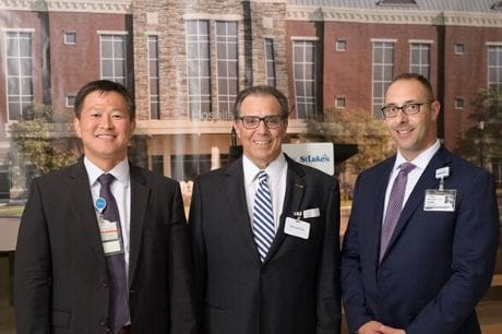 Dr. Jaewon Ryu, Rick Anderson and Gabe Kamarousky at Geisinger St. Luke's Hospital. 