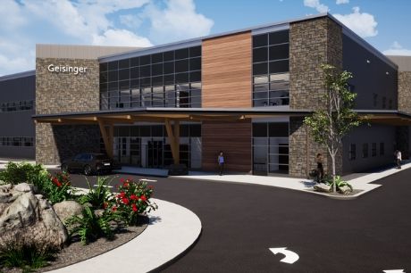 Rendering of the Geisinger Lock Haven Medical Clinic.