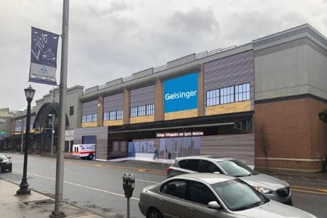 Exterior rending of the proposed Geisinger Orthopaedics location in Scranton's Mall at Steamtown