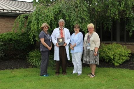 Geisinger Philipsburg staff members receive award. 