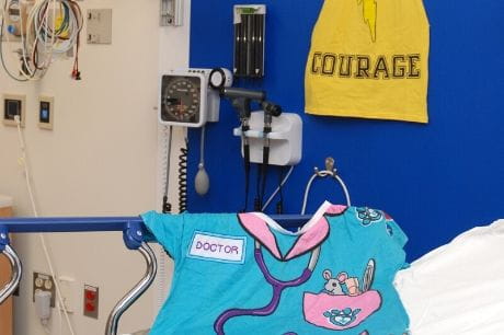 A bed in Geisinger Medical Center's pediatric emergency space.