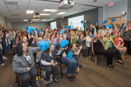 Geisinger Wyoming Valley Medical Center nurses celebrating Magnet designation