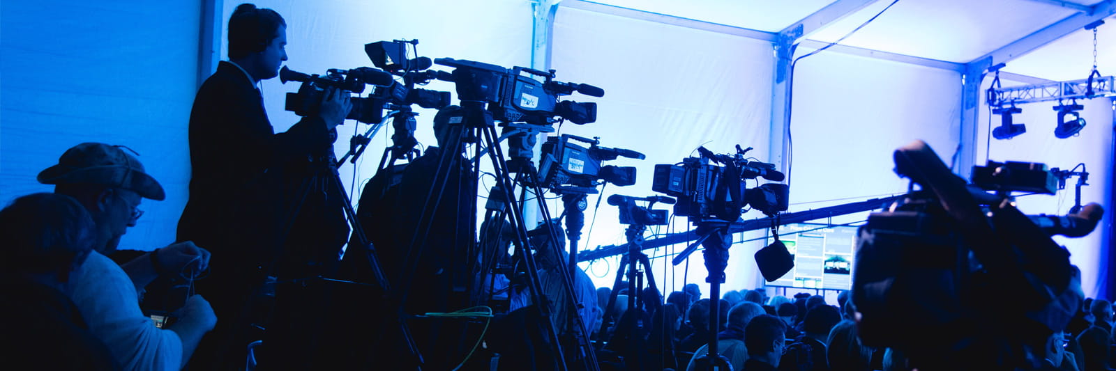 National and local media in the media area.
