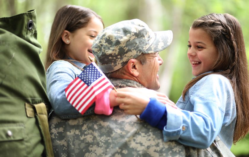 Happy military family