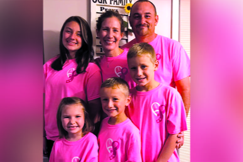 geisinger patient family in pink to support breast cancer