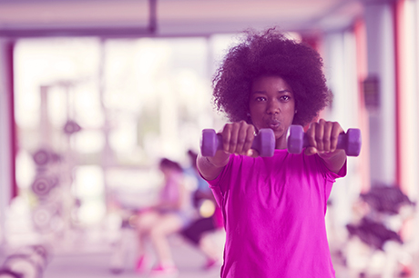 Woman lifting weights