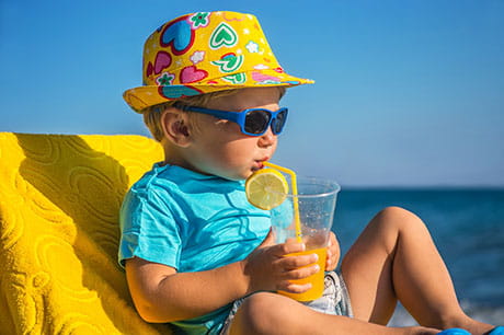 Little boy with drink