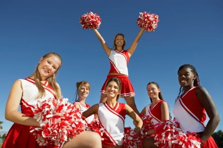 Cheerleaders cheering