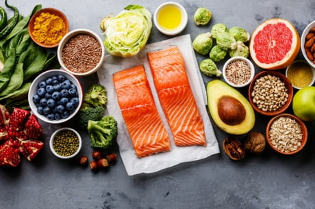Fish, fruits and veggies