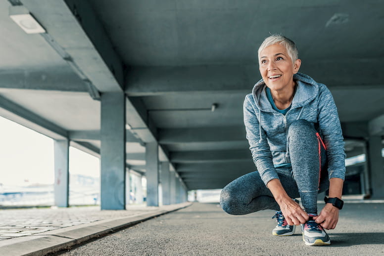 Woman training for big race or marathon