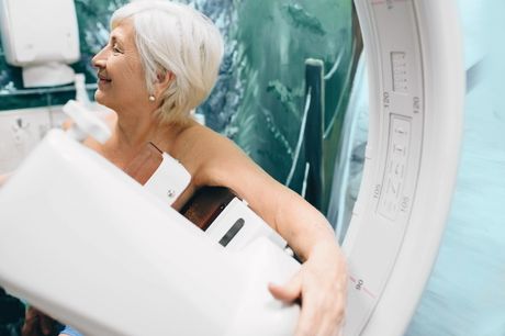 Senior woman having a mammography.