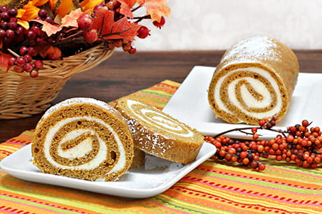 Healthy pumpkin roll