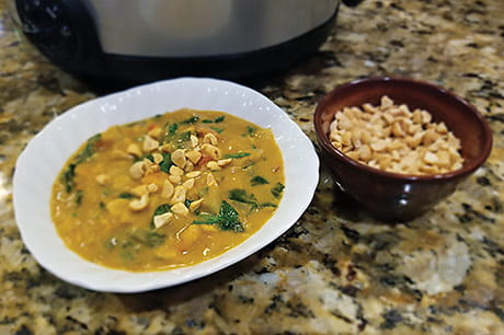 Slow-cooker peanut stew is both tasty and savory.