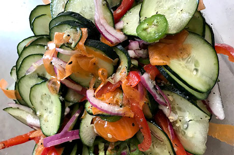 Fire & ice cucumber salad.