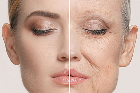 Photo illustration demonstrates the aging process.
