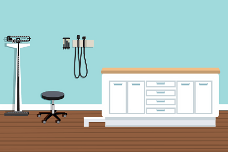 Illustration of an medical examination room.