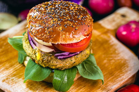 Image of a plant-based burger