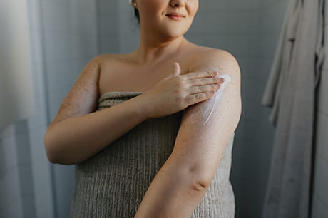 Woman with dry skin