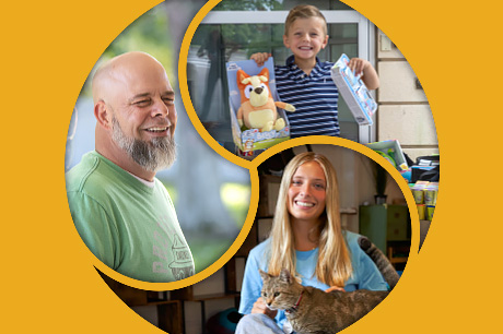 A photo collage of three patients who survived traumatic vehicular accidents.