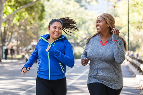 Two women exercising 