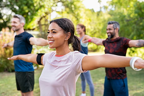 A group of people working out