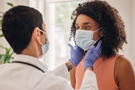 A patient getting checked bydoctor