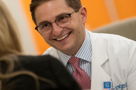 A Geisinger physician with a stage 0 breast cancer patient