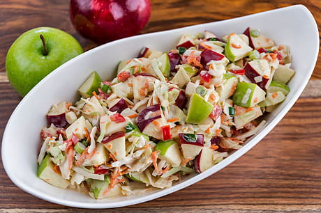 A prepared Apple coleslaw recipe.