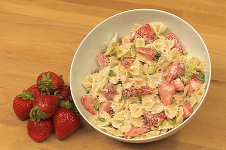 Strawberry pasta salad