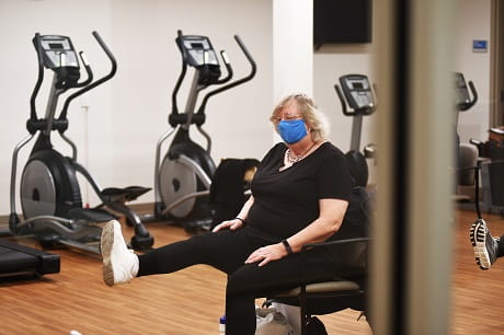 Bette Wood at the gym of Geisinger 65 Forward Scranton