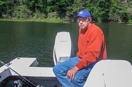  Robert Nye on his boat.