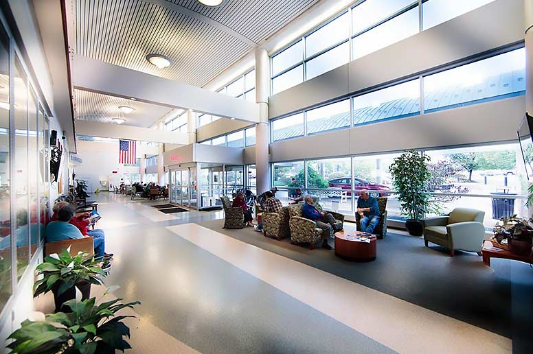 Geisinger Lewistown Hospital's lobby is bright and spacious.