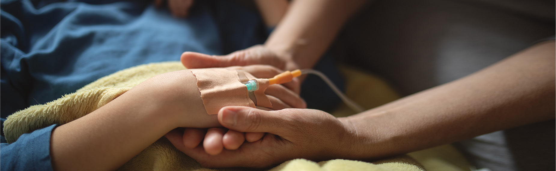 Patient reciving infusion therapy at the comfort of their home