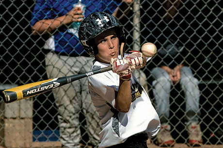 Image of Nathan Gallagher playing baseball