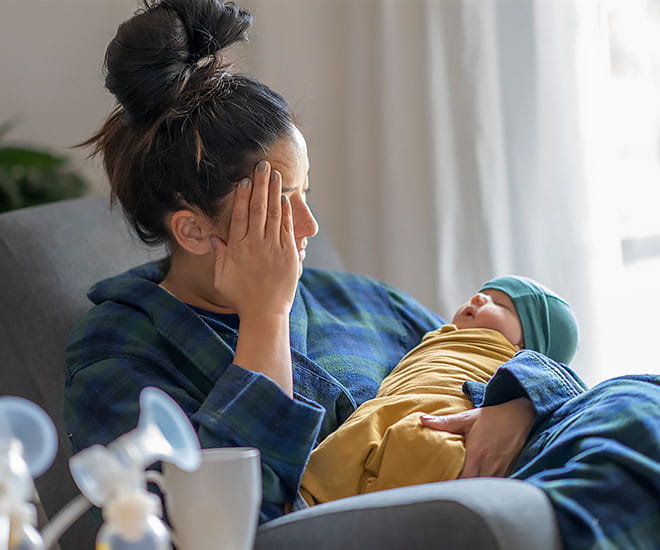 A new mother experiencing postpartum depression.