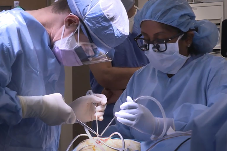 Still video frame from a recent brain surgery.